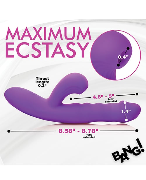 XR Brands - Bang! Thrusting & Sucking Rabbit Vibrator (Purple) - Purple