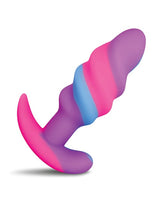 XR Brands - Creature Cocks Unicorn Swirl Silicone Anal Plug (Purple) - Purple / Small