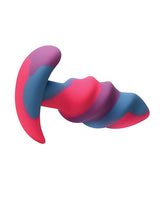 XR Brands - Creature Cocks Unicorn Swirl Silicone Anal Plug (Purple) - Purple / Small