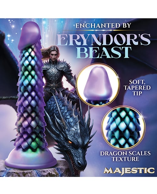 XR Brands - Majestic Eryndor Fantasy Silicone Suction Dildo (Multi Colour) - Multi Colour