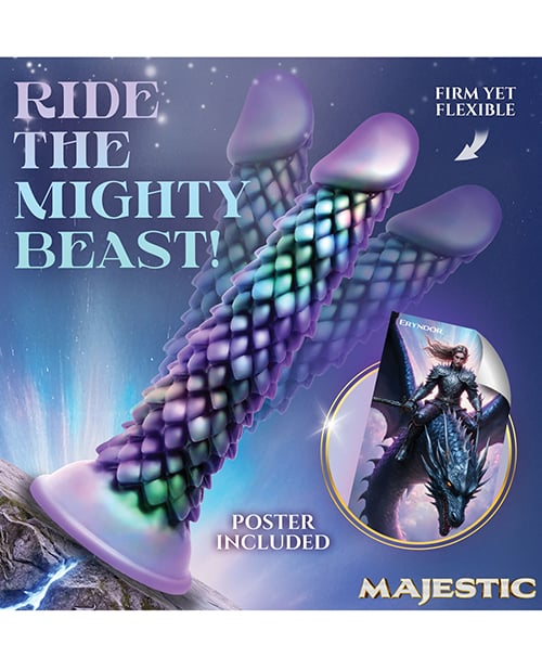 XR Brands - Majestic Eryndor Fantasy Silicone Suction Dildo (Multi Colour) - Multi Colour