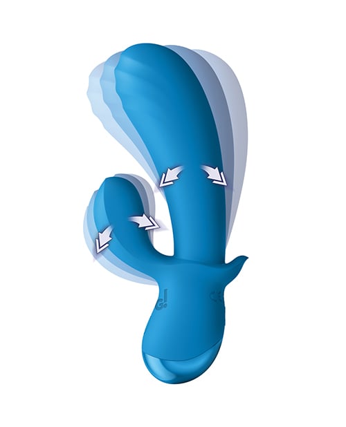XR Brands - Bang! BG Thick Silicone Rabbit Vibrator (Blue) - Blue