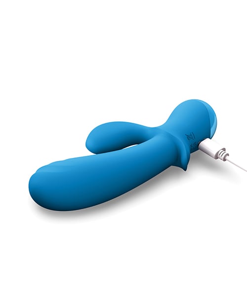 XR Brands - Bang! BG Thick Silicone Rabbit Vibrator (Blue) - Blue