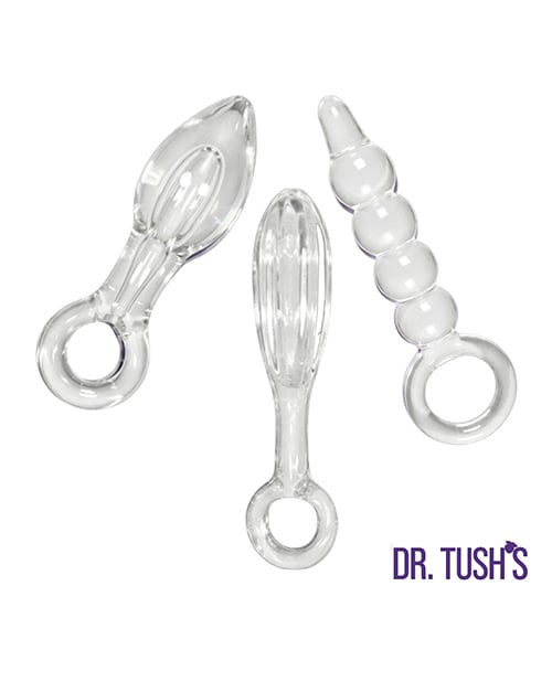 Dr. Tush's - Halo of Pleasure Glass Anal Plug Set - Beige