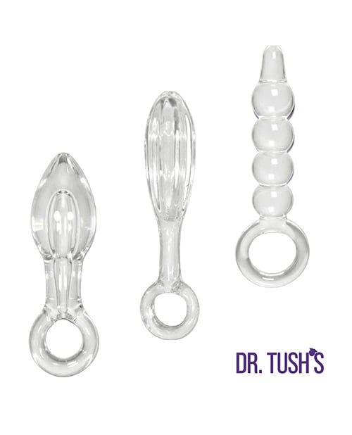 Dr. Tush's - Halo of Pleasure Glass Anal Plug Set - Beige