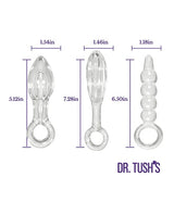 Dr. Tush's - Halo of Pleasure Glass Anal Plug Set - Beige