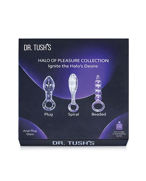 Dr. Tush's - Halo of Pleasure Glass Anal Plug Set - Beige