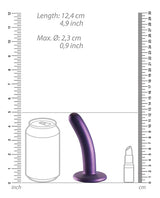 Shots - Ouch 12.7 cm Smooth G-Spot Dildo (Metallic Purple) - Metallic Purple / 12.7 cm