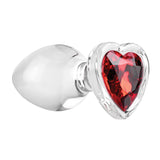 Adam & Eve - Red Heart Gem Glass Anal Plug    Glass Anal Plug (Non Vibration)
