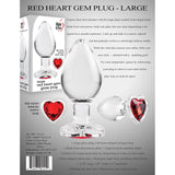 Adam & Eve - Red Heart Gem Glass Anal Plug    Glass Anal Plug (Non Vibration)