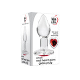 Adam & Eve - Red Heart Gem Glass Anal Plug  Clear 844477020037 Glass Anal Plug (Non Vibration)