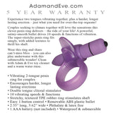 Adam & Eve - Vibrating Clitoral Tongue Cock Ring (Purple)    Rubber Cock Ring (Vibration) Non Rechargeable