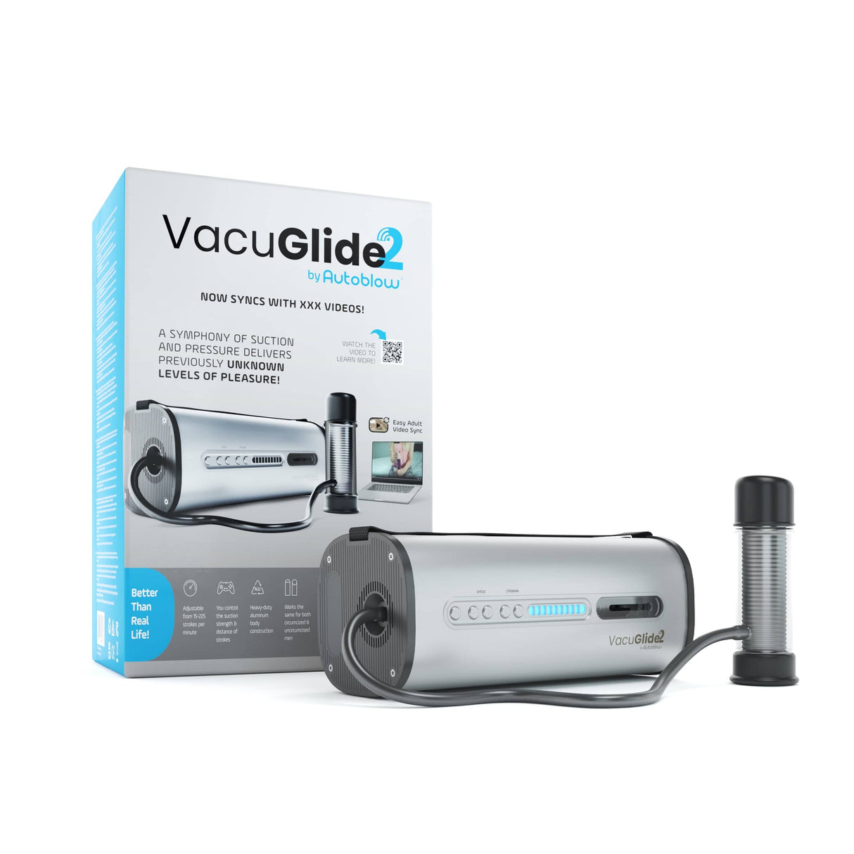 Autoblow - Vacuglide 2 by Autoblow: Suction-Aided Milking Machine (Silver) AB1033 CherryAffairs