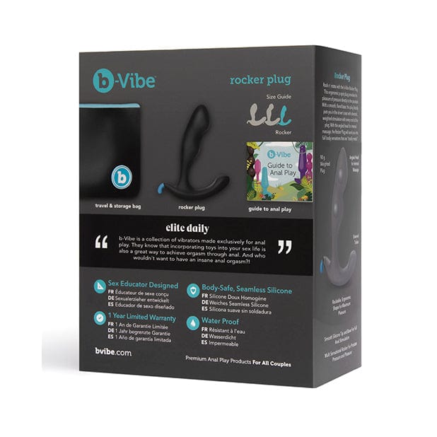 B Vibe - Rocker Plug Weighted Anal Plug (Black) BV1021 CherryAffairs