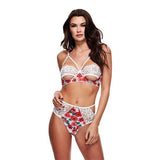 Baci - White Floral and Lace Bra Lingerie Set BAC1106 CherryAffairs