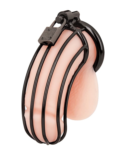 Blue Line - Prisoner Stainless Steel Chastity Cage (Black) – product view 2