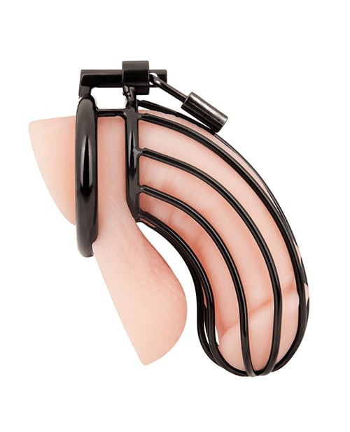 Blue Line - Prisoner Stainless Steel Chastity Cage (Black) – product view 3