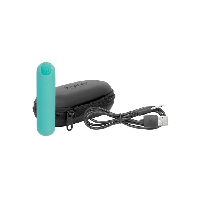 BMS Factory - PowerBullet eSSENTIAL Rechargeable Bullet Vibrator (Teal) – product view 3