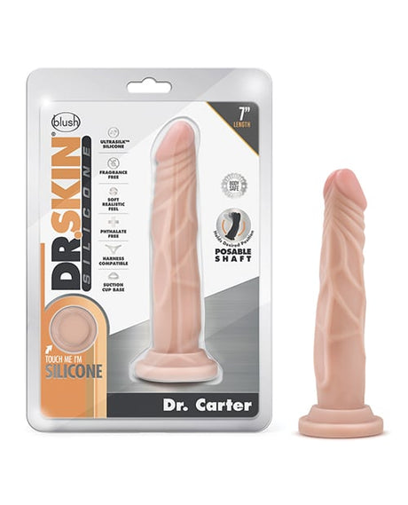 Blush Novelties - Dr Skin Silicone Dr Carter Posable Suction Dildo (Beige) – product image