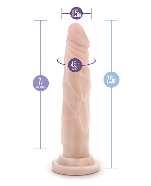 Blush Novelties - Dr Skin Silicone Dr Carter Posable Suction Dildo (Beige) – product view 4