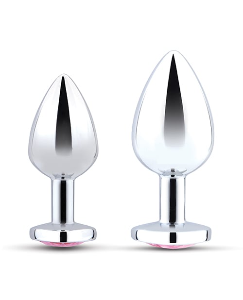 B-Vibe - Jewel Heart Metal Anal Plug Training Set (Silver) – product view 2