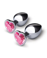 B-Vibe - Jewel Heart Metal Anal Plug Training Set (Silver) – product view 3