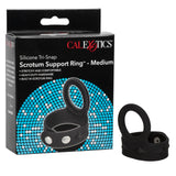 CalExotics - Silicone Tri-Snap Scrotum Support Cock Ring (Black) – product image