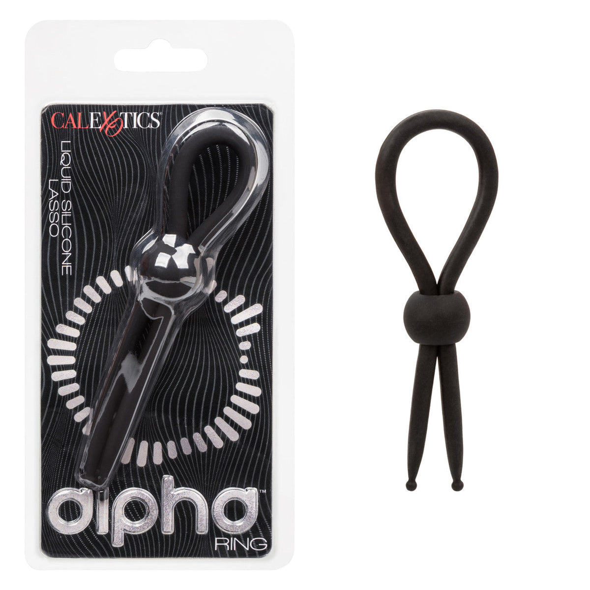 CalExotics - Alpha Liquid Silicone Adjustable Lasso Cock Ring (Black) – product image