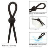 CalExotics - Alpha Liquid Silicone Adjustable Lasso Cock Ring (Black) – product view 5