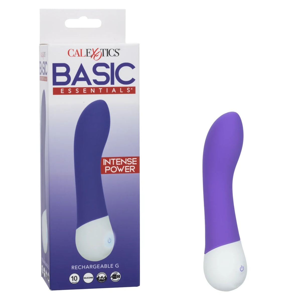 CalExotics - Basic Essentials Rechargeable Curved G Spot Vibrator (Purple) – product image