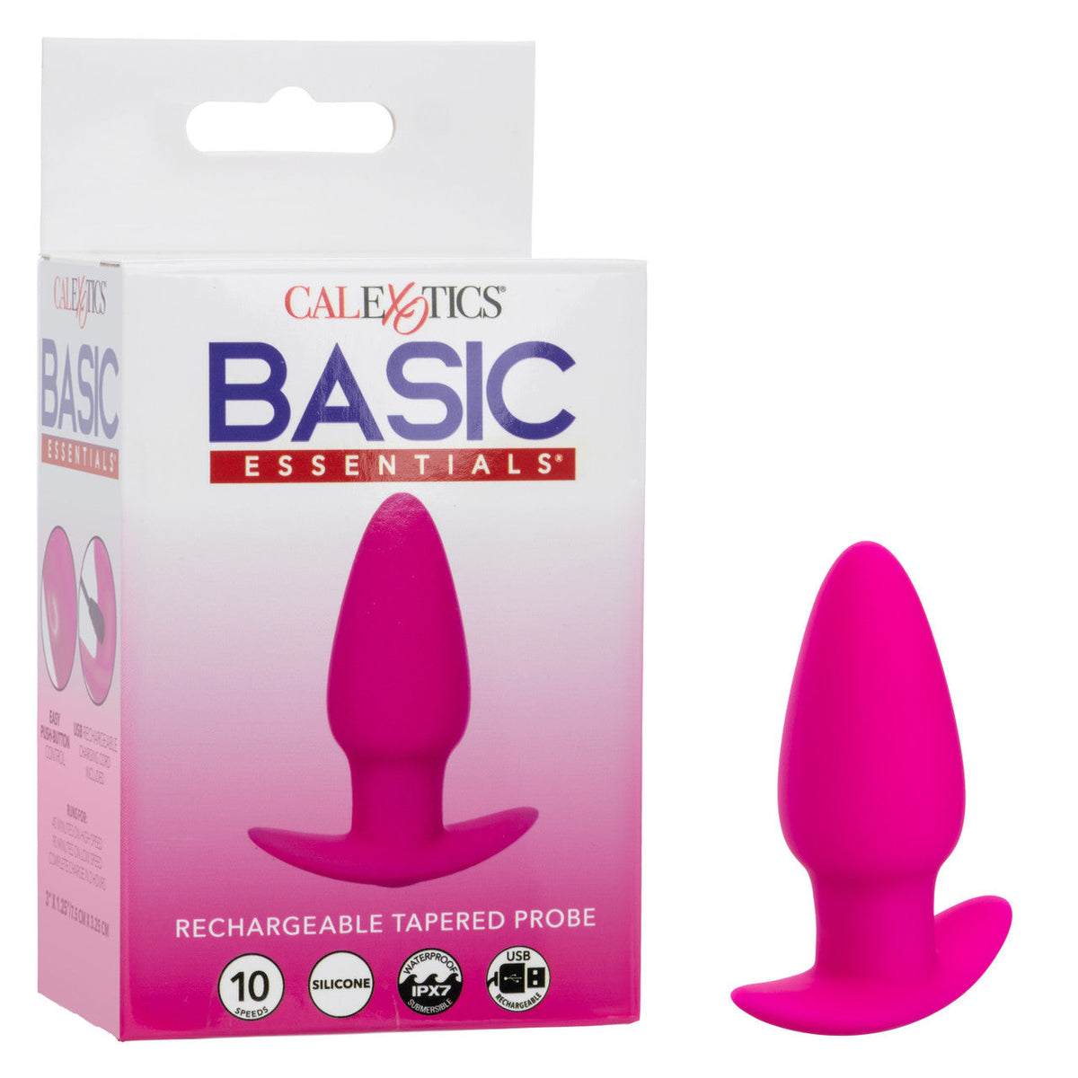 CalExotics - Basic Essentials Rechargeable Tapered Vibrating Probe (Pink) – product image