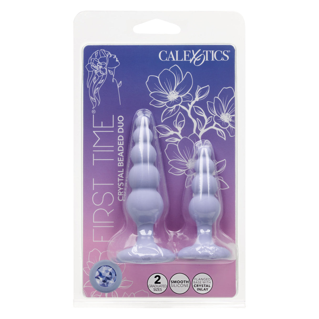 CalExotics - First Time Crystal Beaded Anal Probe Duo (Purple) – product view 4