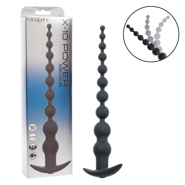 CalExotics - Rechargeable X-10 Extended Vibrating Anal Beads (Black) – product image