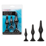 CalExotics - Silicone Graduated Anal Starter Kit with Suction Bases (Black) – product image
