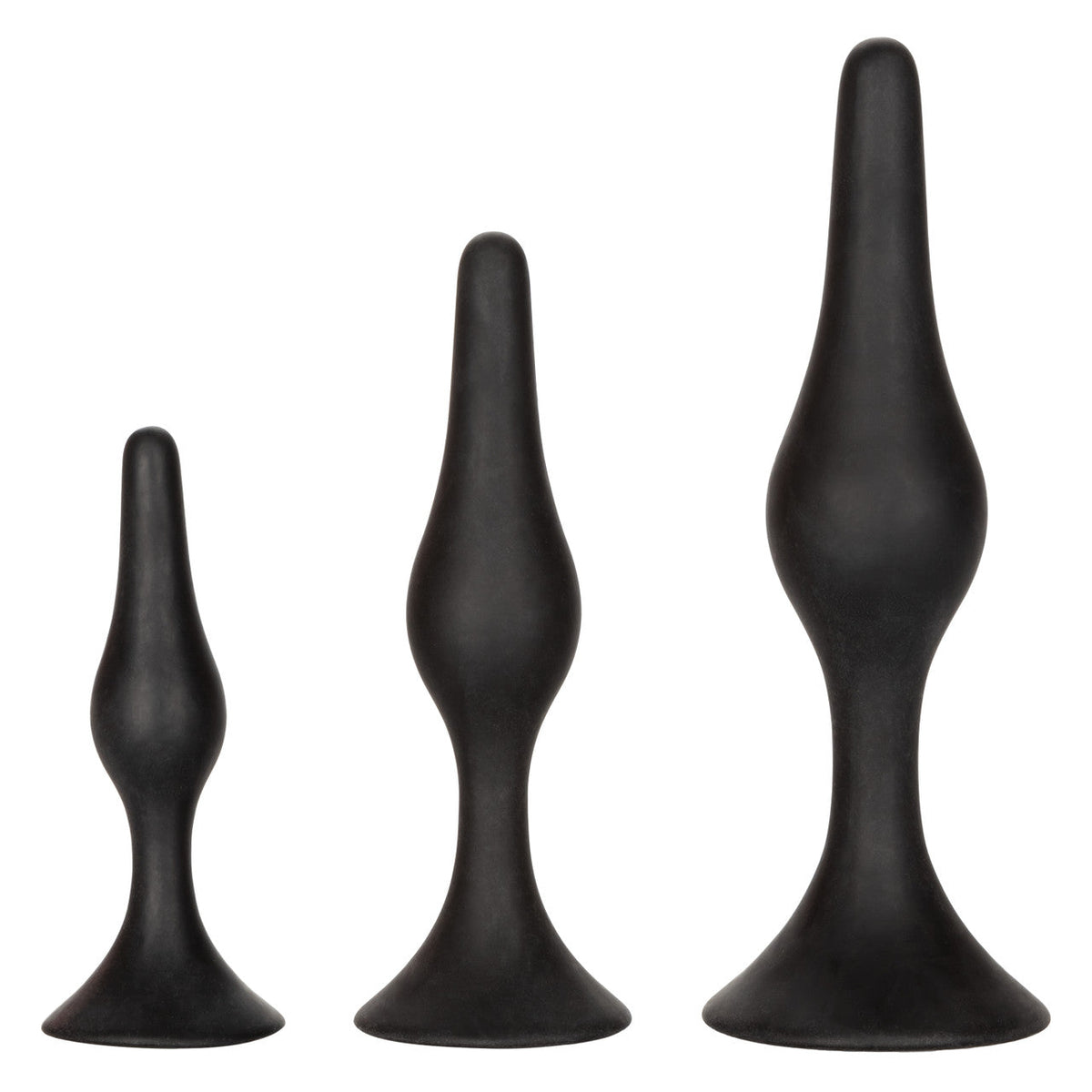 CalExotics - Silicone Graduated Anal Starter Kit with Suction Bases (Black) – product view 3