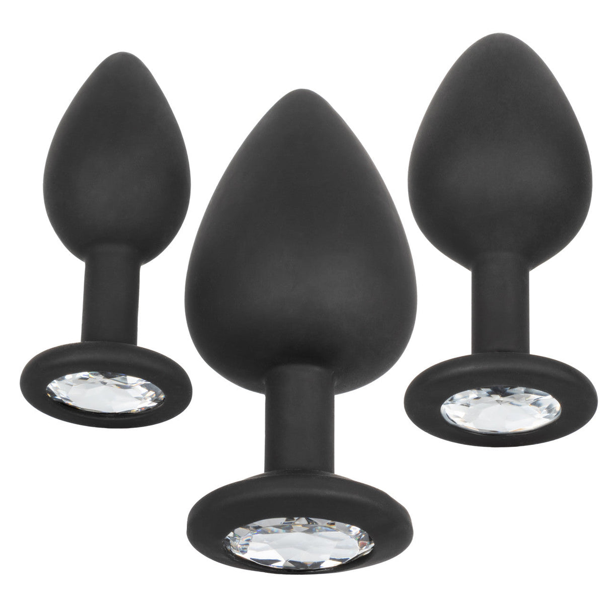 CalExotics - Silicone Gem Graduated Anal Plug Kit (Black) – product view 3