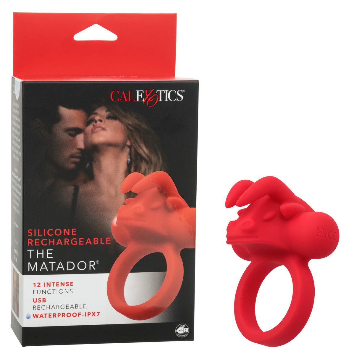 CalExotics - Rechargeable Matador Triple-Stimulation Cock Ring (Red) – product image