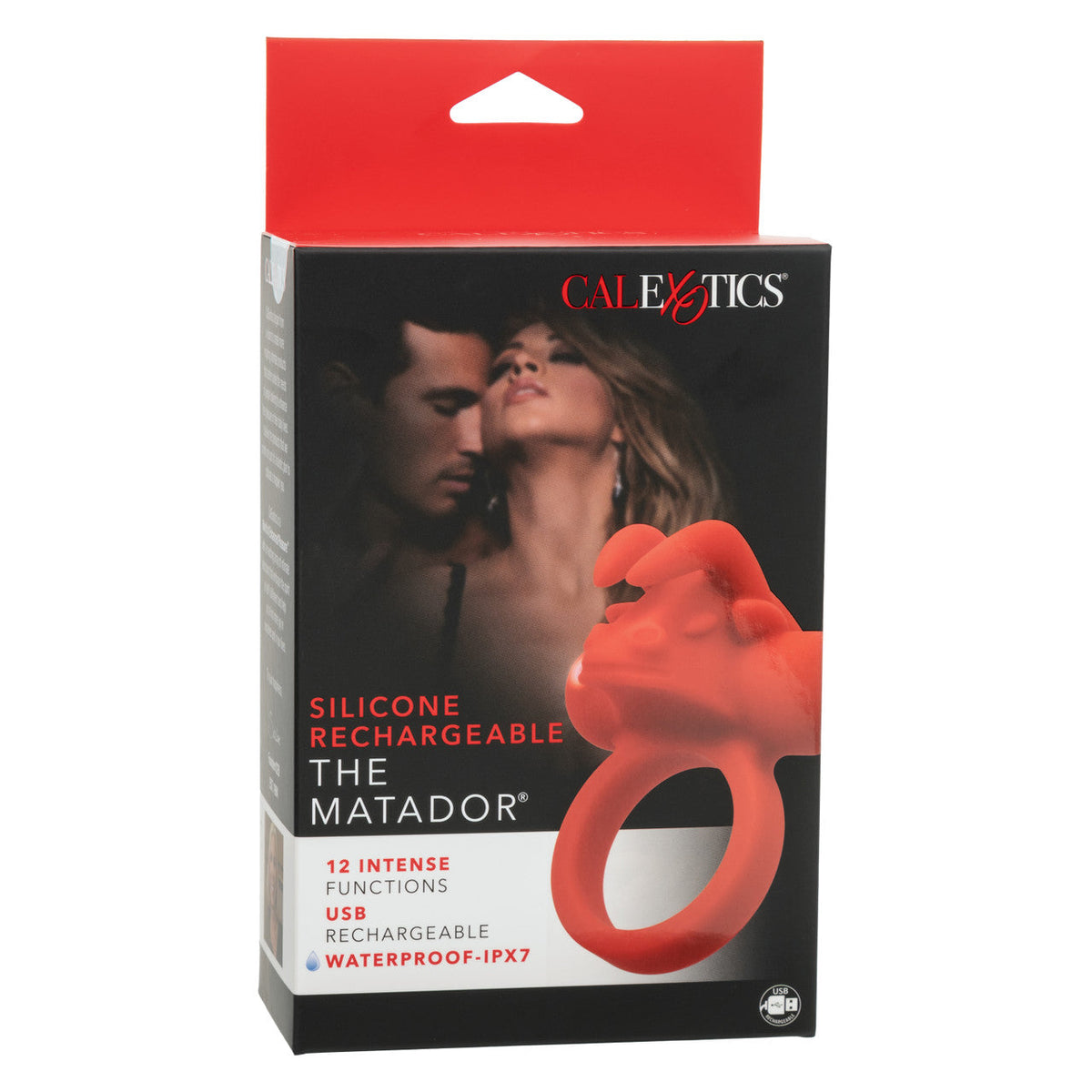 CalExotics - Rechargeable Matador Triple-Stimulation Cock Ring (Red) – product view 4