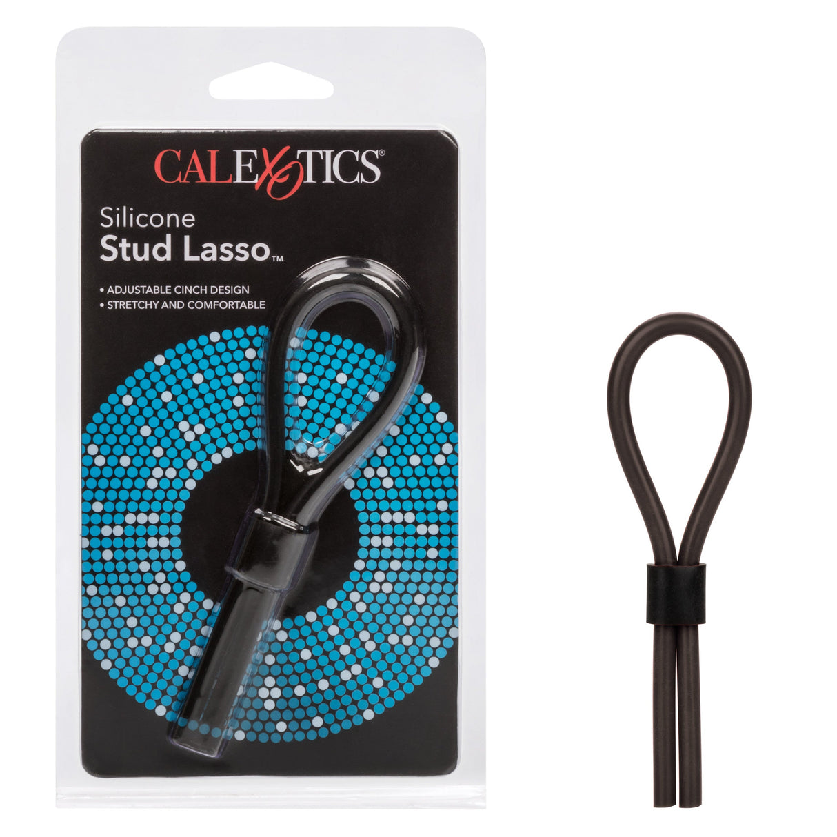 CalExotics - Silicone Stud Adjustable Lasso Cock Ring (Black) – product view 10
