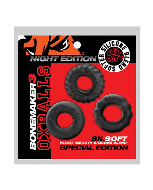 Oxballs - Bonemaker Night Edition Three-Piece Cock Ring Set – product view 4