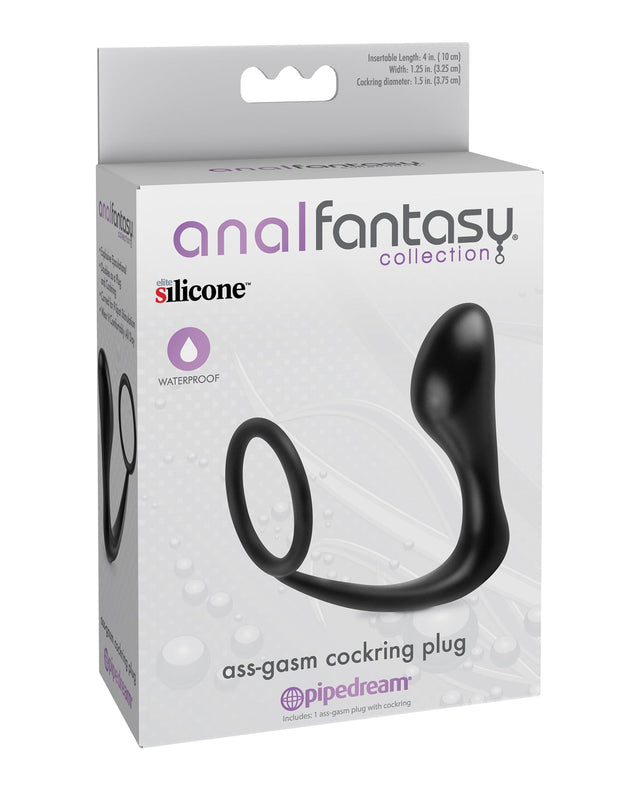 Pipedream - Anal Fantasy Ass-Gasm Silicone Cock Ring & Anal Plug (Black) – product image