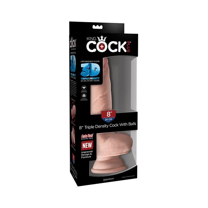 Pipedream - King Cock Plus Triple Density Suction Dildo with Balls (Beige) – product image