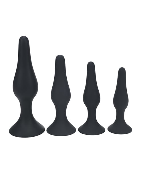 Shots - Levelz Slim Silicone Anal Plug Set of 4 (Black) – product view 2