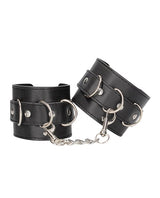 Shots - Ouch Bonded Leather Hand and Ankle Cuffs (Black) – product view 3