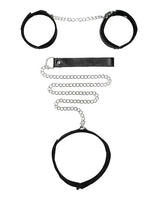 Shots - Ouch Hook-and-Loop Collar, Leash and Hand Cuff Set (Black) – product view 4