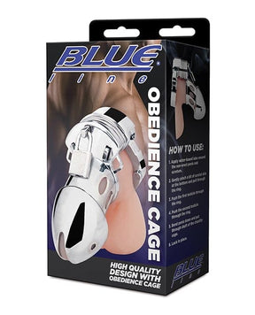 Blue Line - Obedience Metal Chastity Cage (Silver) BL1016 CherryAffairs