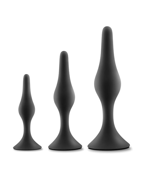 Blush Novelties - Anal Adventures Platinum Beginner Anal Plug Kit (Black) BN1189 CherryAffairs