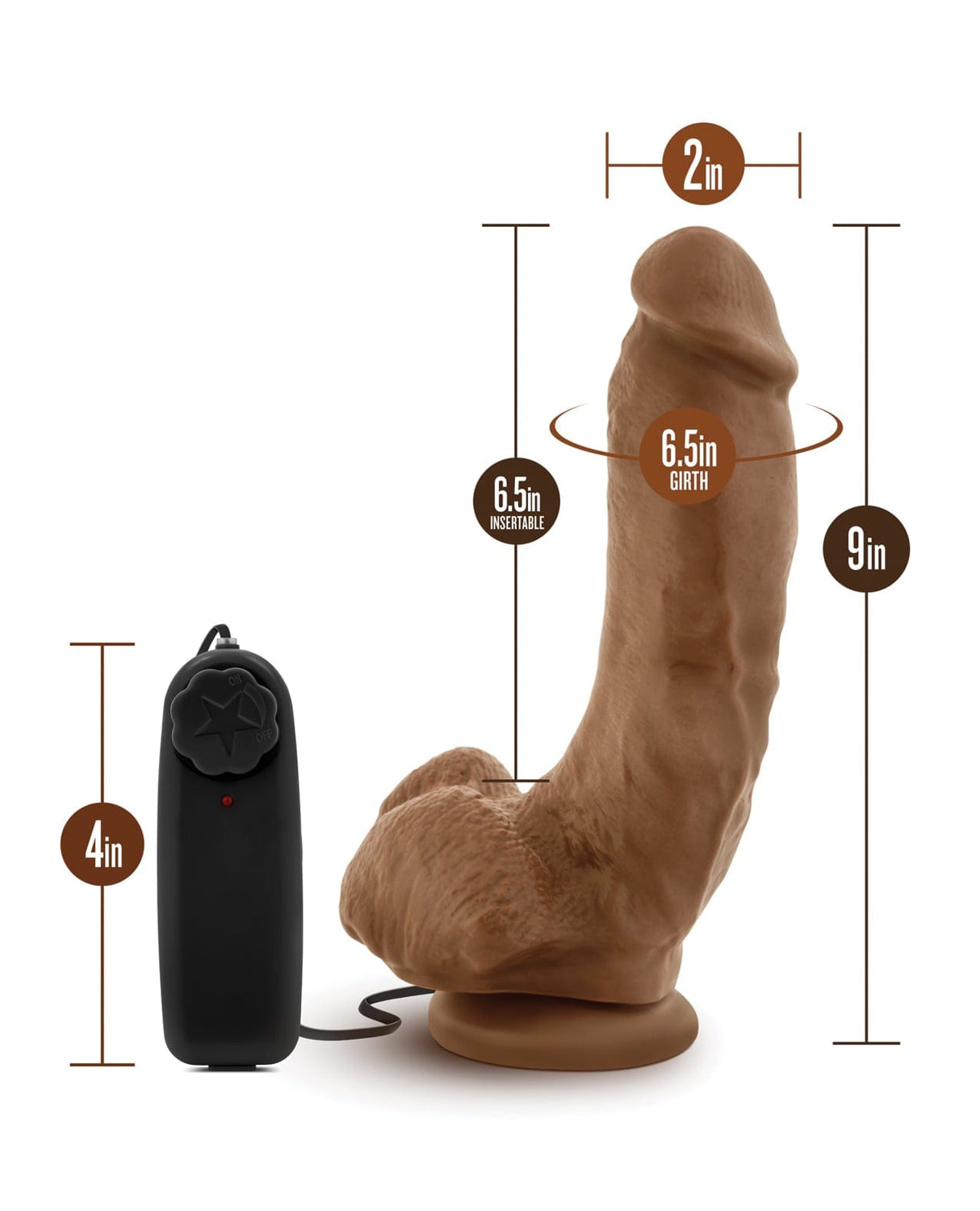 Blush Novelties - Coverboy The Boxer Vibrating Suction Dildo (Brown) BN1184 CherryAffairs