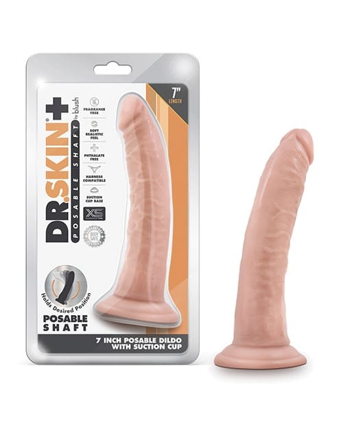Blush Novelties - Dr Skin Plus Posable Triple Density Dildo (Beige) BN1186 CherryAffairs
