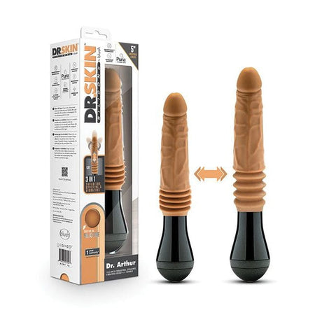 Blush Novelties - Dr Skin Silicone Dr Arthur Thrusting Gyrating Vibrating Dildo (Brown) BN1155 CherryAffairs